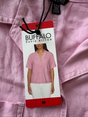 Buffalo David Bitton Light Pink Short-Sleeve Camp Collar Shirt